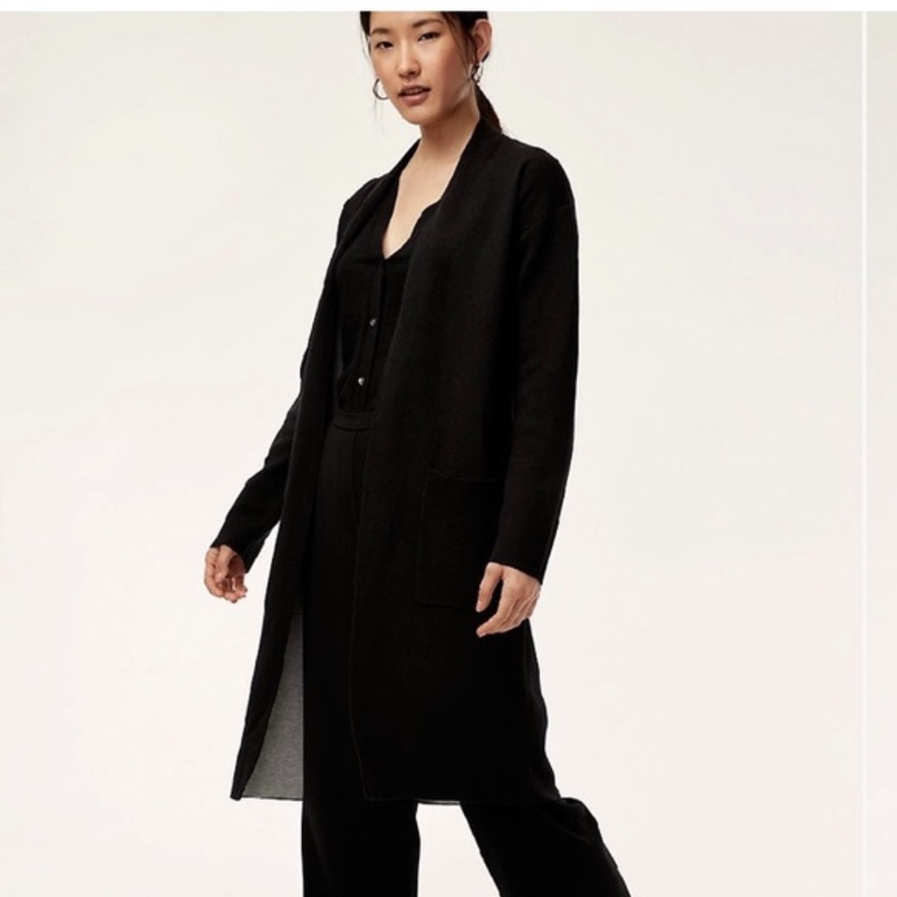 Aritzia Babaton Lance cardigan XXS BLACK/HLIGHTGREY Wool blend